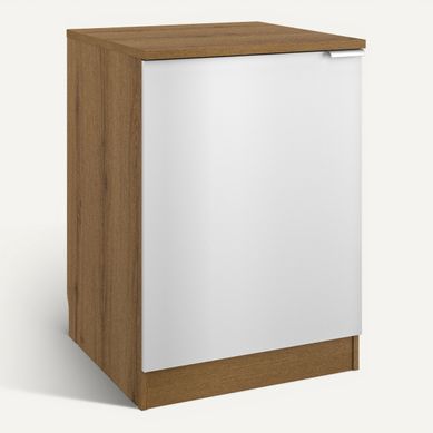 Bas 60 cm 1p EDEN chêne - blanc vue 3/4