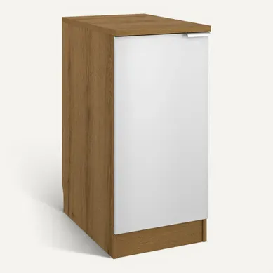 Bas 40 cm 1p EDEN chêne - blanc vue 3/4