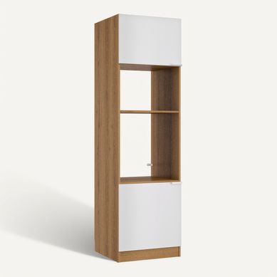 Colonne four 60cm EDEN chêne - blanc Colonne four 60cm EDEN chêne - blanc vue 3/4