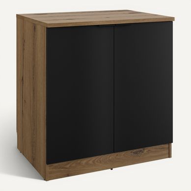 Bas 80 cm 2 portes EDEN chêne - gris Bas 80 cm 2 portes EDEN chêne - gris vue 3/4