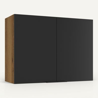 Haut 80 cm 2 portes EDEN chêne - gris vue 3/4