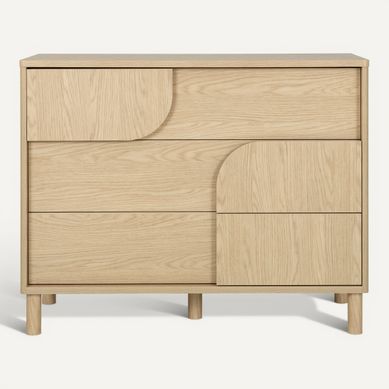 Commode 3 tiroirs GALYS imitation chêne rookwood Commode 3 tiroirs GALYS imitation chêne rookwood vue 3/4