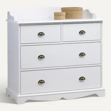 Commode 4 Tiroirs Blanche Crédence Commode 4 Tiroirs Blanche Crédence