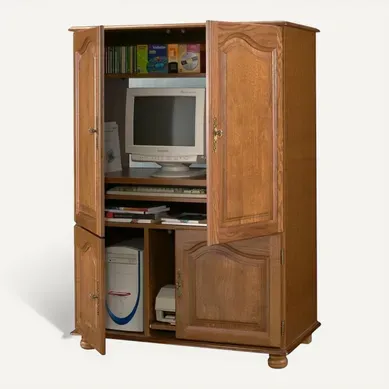Armoire Informatique Chêne 4 Portes