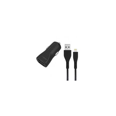 Chargeur Voiture - 3.4 A - 2 Usb - Câble Lightning Inclus/ Compatible Mfi - Prise Allume