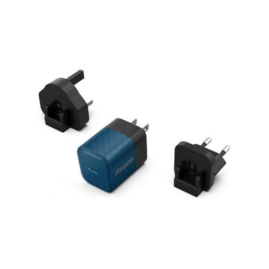 Chargeur Rapide Usb-c 20w - Sans Câble - 3 Prises Incluses (eu/us/uk) - Bleu