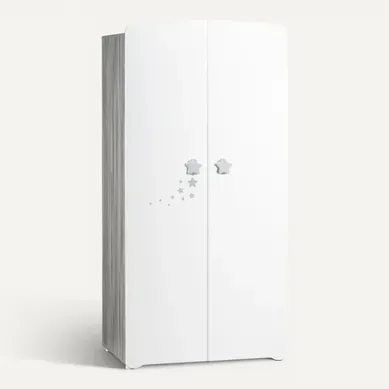New Nao - Armoire Chambre Bébé 2 Portes - Etoiles Grises New Nao - Armoire Chambre Bébé 2 Portes - Etoiles Grises