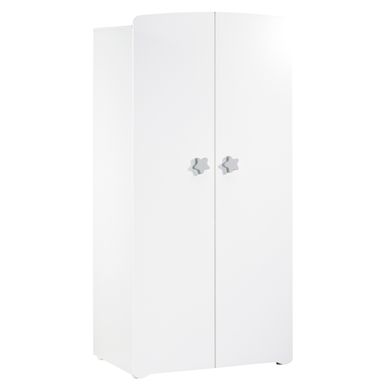 New Basic - Armoire Chambre Bébé 2 Portes - Boutons Étoile Gris New Basic - Armoire Chambre Bébé 2 Portes - Boutons Étoile Gris