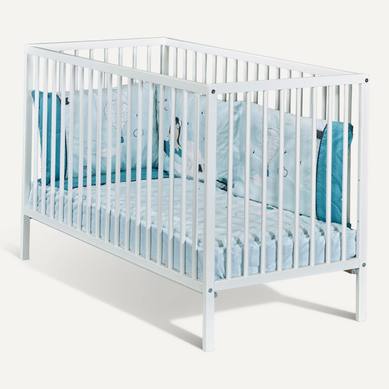 Lit Bébé - 120 X 60 Cm - Babyprice First - Tout Barreaux - En Bois Blanc Lit Bébé - 120 X 60 Cm - Babyprice First - Tout Barreaux - En Bois Blanc
