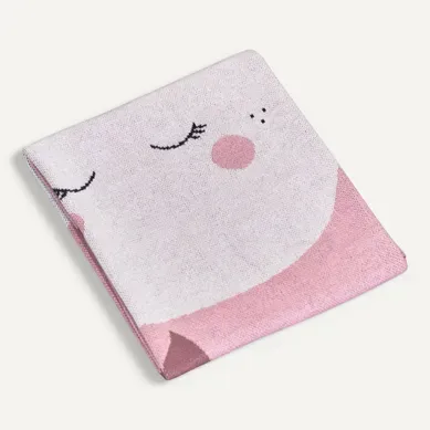 Couverture Maille 100x80cm En Coton Rose Couverture Maille 100x80cm En Coton Rose