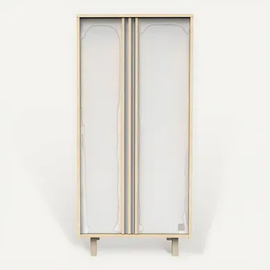 Armoire 2 Portes En Décor Chêne Velours Et Blanc Avec Appliques En Bois Armoire 2 Portes En Décor Chêne Velours Et Blanc Avec Appliques En Bois