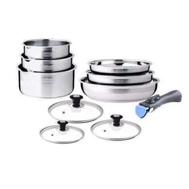 Batterie De Cuisine Inox 10 Pièces - Am8411