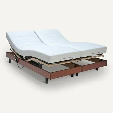 Pack sommiers relaxation électrique + matelas 2x80x200 cm LYO Pack sommiers relaxation électrique + matelas 2x80x200 cm LYO vue 3/4