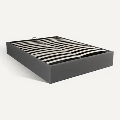 Lit Coffre Genoa 140x190 + 1 Sommier / Gris Foncé