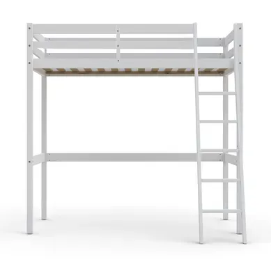 Lit Mezzanine 90x190 Sommier Inclus Dylan - Blanc Lit Mezzanine 90x190 Sommier Inclus Dylan - Blanc