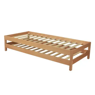 Lit Empilable Jonas 90x200 (lot De Deux Lits)+ 2 Sommiers / Hêtre Lit Empilable Jonas 90x200 (lot De Deux Lits)+ 2 Sommiers / Hêtre