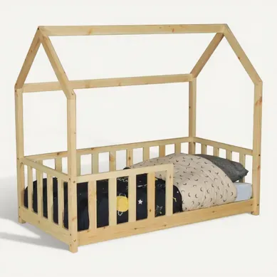 Lit Cabane Kiwi 70x140 Avec Sommier Et Matelas /bois Clair Lit Cabane Kiwi 70x140 Avec Sommier Et Matelas /bois Clair