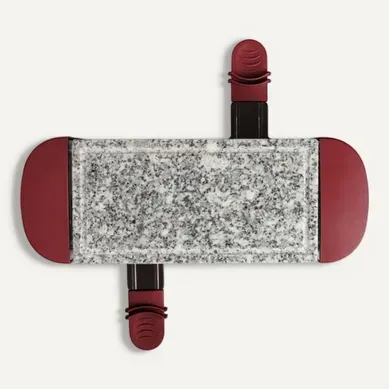 Appareil à Raclette Doc156rc - 2 Personnes - 350w - Plateau En Granite - Rouge Chili