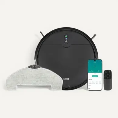 Aspirateur Robot Laveur Connecté - Doh145 Wash'up - 1000 Pa - 70 Min - 2 Réservoirs - Noir Aspirateur Robot Laveur Connecté - Doh145 Wash'up - 1000 Pa - 70 Min - 2 Réservoirs - Noir