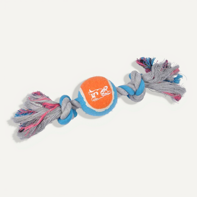Jouet Chien "corde et Balle De Tennis" 30cm Orange Jouet Chien "corde et Balle De Tennis" 30cm Orange