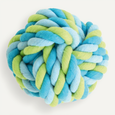 Jouet Pour Chien "balle Corde" 15cm Bleu et Vert Jouet Pour Chien "balle Corde" 15cm Bleu et Vert