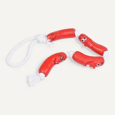 Jouet Pour Chien "chaîne De Saucisses" 7cm Rouge Jouet Pour Chien "chaîne De Saucisses" 7cm Rouge