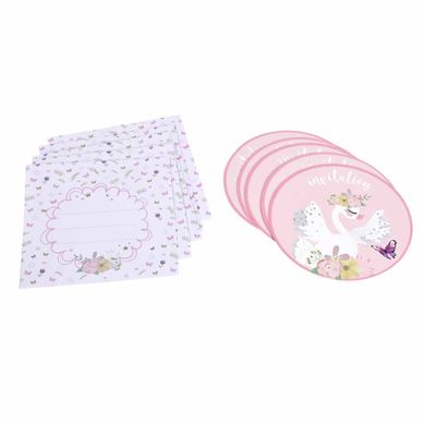 Lot De 6 Invitations D'anniversaire "cygne" 10cm Blanc Lot De 6 Invitations D'anniversaire "cygne" 10cm Blanc