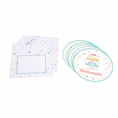 Lot De 6 Invitations D'anniversaire "coloré" 10cm Blanc Lot De 6 Invitations D'anniversaire "coloré" 10cm Blanc