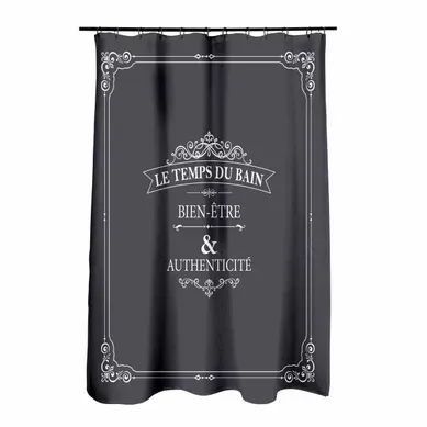 Rideau De Douche "vintage" 180x200cm Anthracite Rideau De Douche "vintage" 180x200cm Anthracite