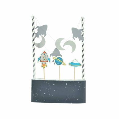 Décoration De Gâteau "espace" 25cm Bleu Décoration De Gâteau "espace" 25cm Bleu