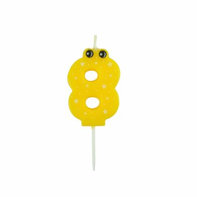 Bougie D'anniversaire "chiffre 8" 5cm Jaune Bougie D'anniversaire "chiffre 8" 5cm Jaune