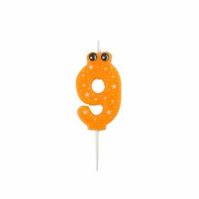Bougie D'anniversaire "chiffre 9" 5cm Orange Bougie D'anniversaire "chiffre 9" 5cm Orange