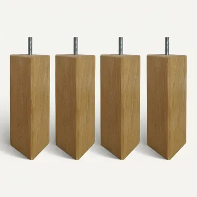 Jeu 4 pieds hêtre ht.24,5 cm DREAMEA CARRE Jeu 4 pieds hêtre ht.24,5 cm DREAMEA CARRE vue 3/4