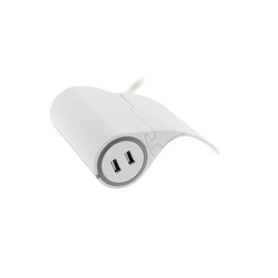 Multiprise Canapé 1 Prise 2p+t 16a + 2 USB - Blanc - Thomson