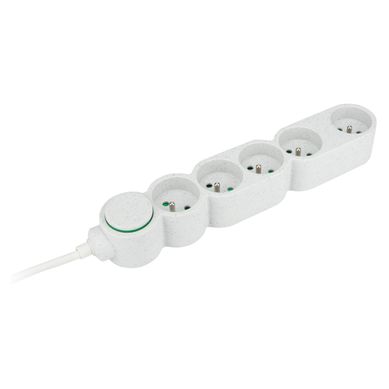 Bloc Multiprise Home Green Plastique Recyclé 5 Prises 2p+t - Blanc - Zenitech