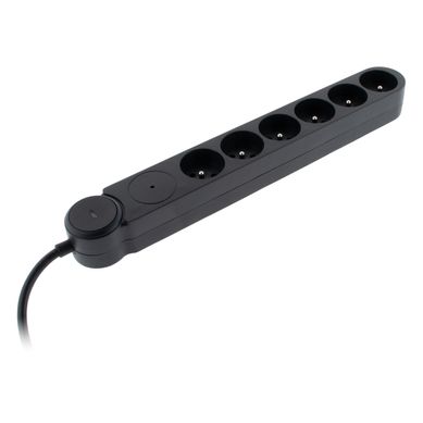 Multiprise Parafoudre Iota 6x16a + Interrupteur - Noir - Zenitech