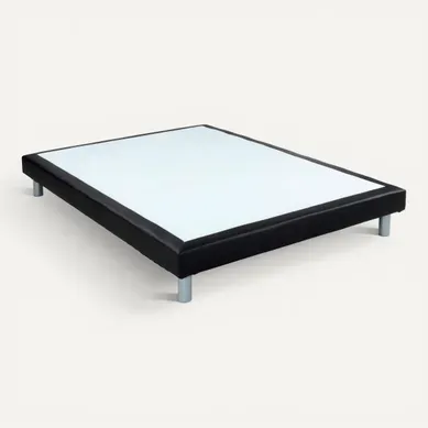 Sommier PU noir 140x190 cm DREAMEA SOMMIER FERME 3 vue 3/4