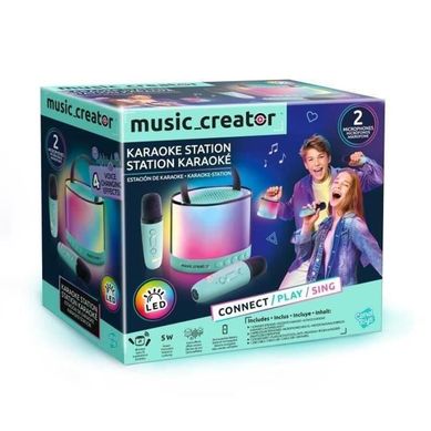 Mini Station Karaoké Portable - 2 Micros Sans Fil, Bluetooth Et LED Mini Station Karaoké Portable - 2 Micros Sans Fil, Bluetooth Et LED