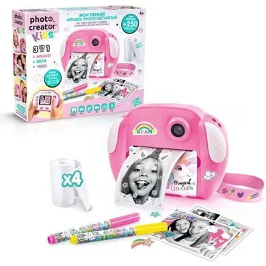 Appareil Photo Instantané Junior Thème Licorne - Impressions N/b, Rechargeable Appareil Photo Instantané Junior Thème Licorne - Impressions N/b, Rechargeable