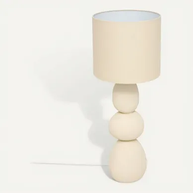 Lampadaire 3 galets H. 100 cm ALITHA Beige Lampadaire 3 galets H. 100 cm ALITHA Beige vue 3/4