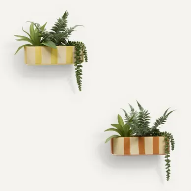 Jardinière céramique H. 24 cm POOLSIDE Jaune ou orange vue de face