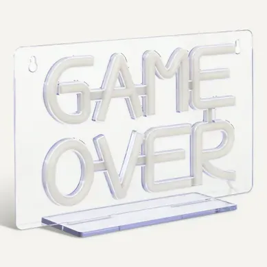 Néon à poser gameover L. 30 cm GAME OVER Multicolore Néon à poser gameover L. 30 cm GAME OVER Multicolore vue 3/4