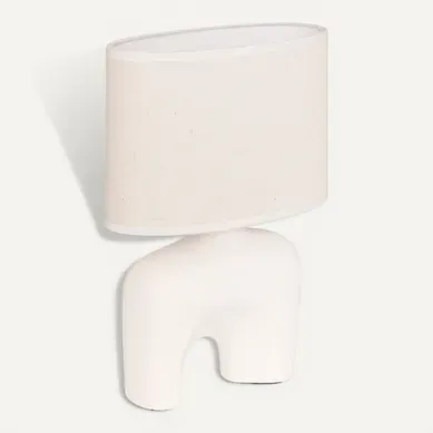 Lampe à poser H. 31,5 cm GABY Blanc Lampe à poser H. 31,5 cm GABY Blanc vue 3/4