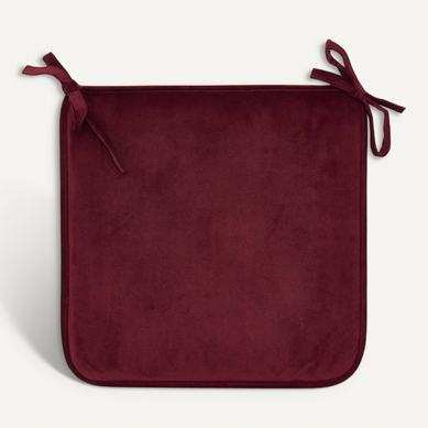 Galette De Chaise Lilou Rouge Grenat 38x38cm Galette De Chaise Lilou Rouge Grenat 38x38cm