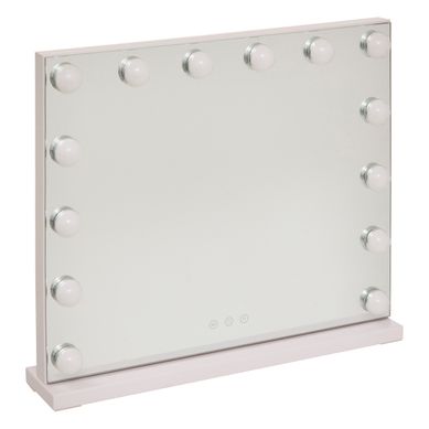 Miroir de maquillage LED 50 cm HOLLY Blanc vue de face