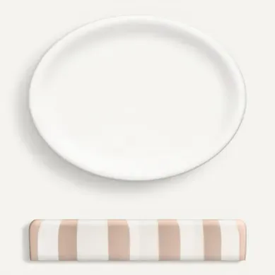 Porte savon STRIO Blanc / Rose Porte savon STRIO Blanc / Rose vue de face
