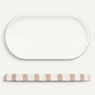 Plateau STRIO Blanc / Rose Plateau STRIO Blanc / Rose vue de face