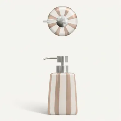 Distributeur de savon STRIO Blanc / Rose Distributeur de savon STRIO Blanc / Rose vue de face