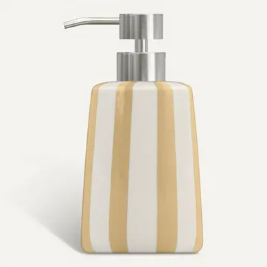 Distributeur de savon STRIO Blanc / Jaune vue de face