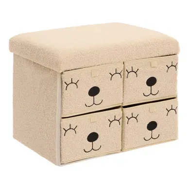 Pouf Pliant Enfant Ezzio Beige 4 Tirroirs 39x38x50 Cm Pouf Pliant Enfant Ezzio Beige 4 Tirroirs 39x38x50 Cm